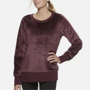 Gaiam Plush Burgundy Velour Sweatshirt Women’s Large